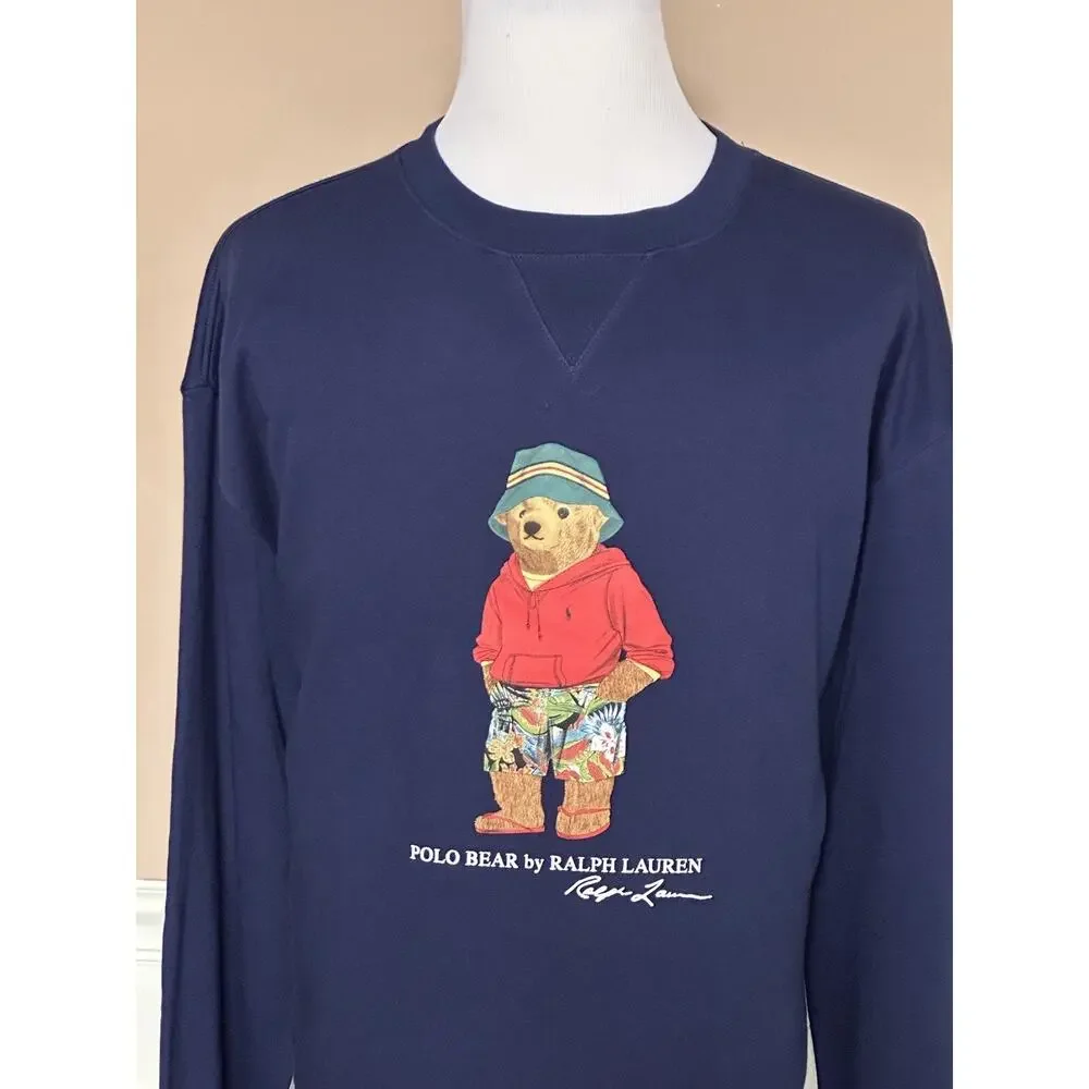 New $168 Polo Ralph Lauren Beach Bear Sweatshirt Blue 3XLT/2TGL